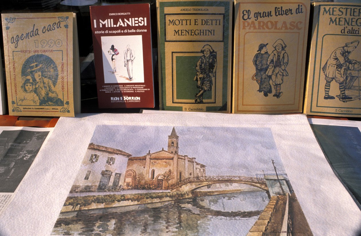 Antik kereskedelmi piac, Naviglio Grande, Milánó, Lombardia, Olaszország alkotó: Unbekannt