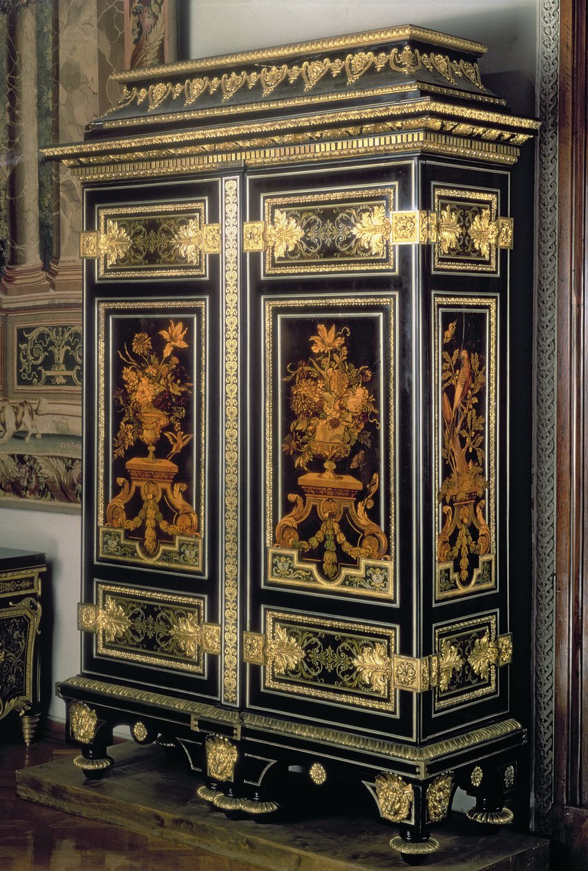 Armoire, intarziás díszítéssel, Andre Charles Boulle (1642-1732), Párizs, 17. század vége (ébenfa és bronz) alkotó: Unbekannt