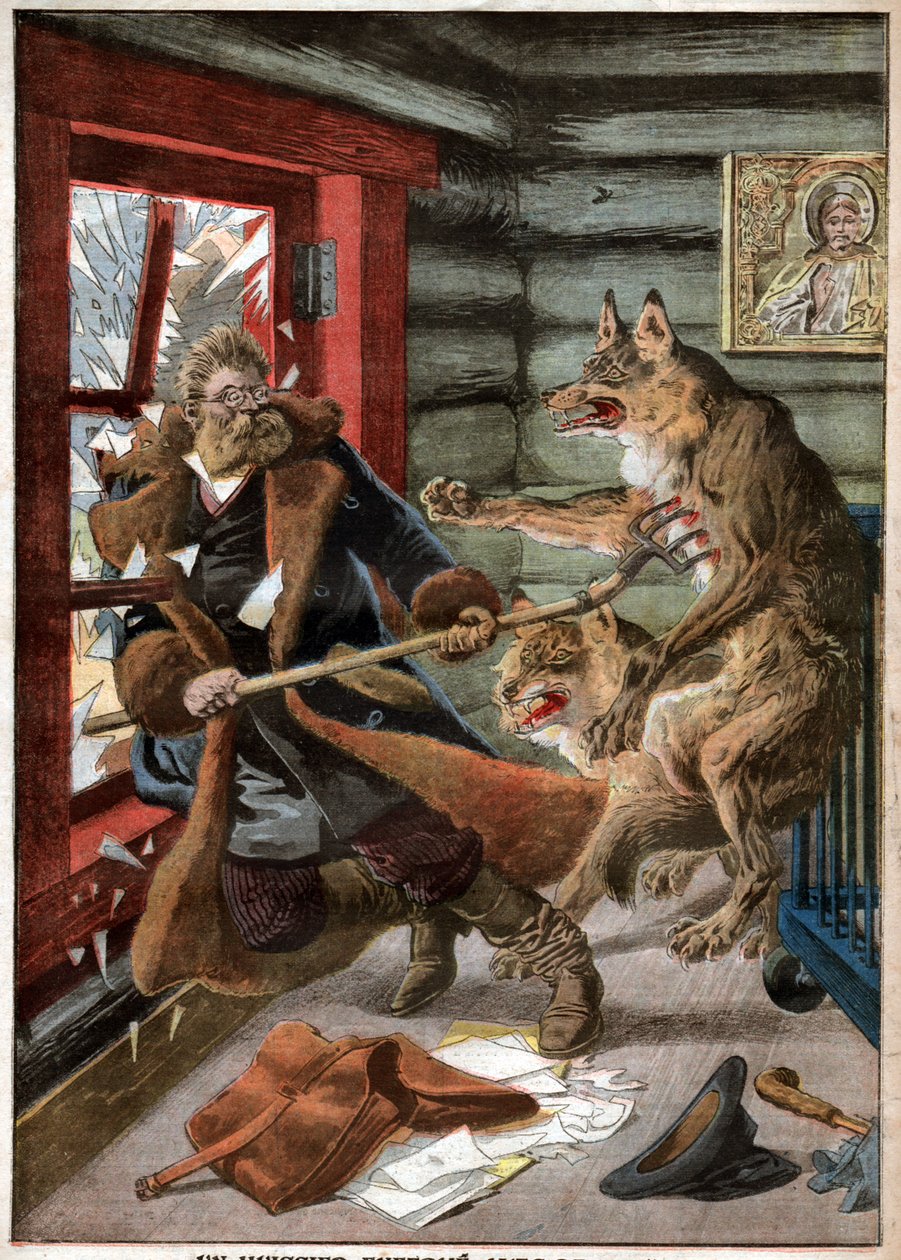Attaque de loups. Farkasok támadása. alkotó: Nicolas Liez