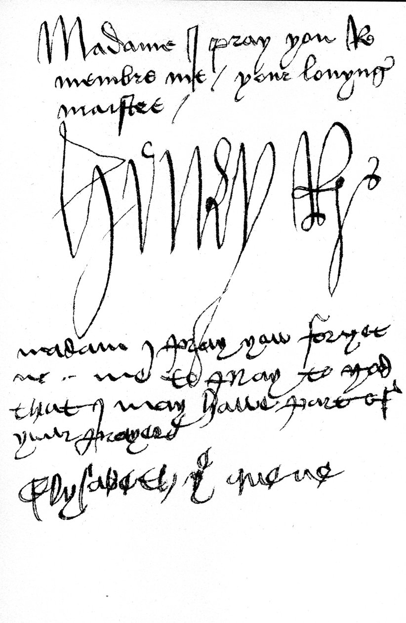 VII. Henrik király és Erzsébet yorki királynő autogramfeliratai és aláírásai (toll és tinta pergamen) (lásd még: 441030) alkotó: Unbekannt