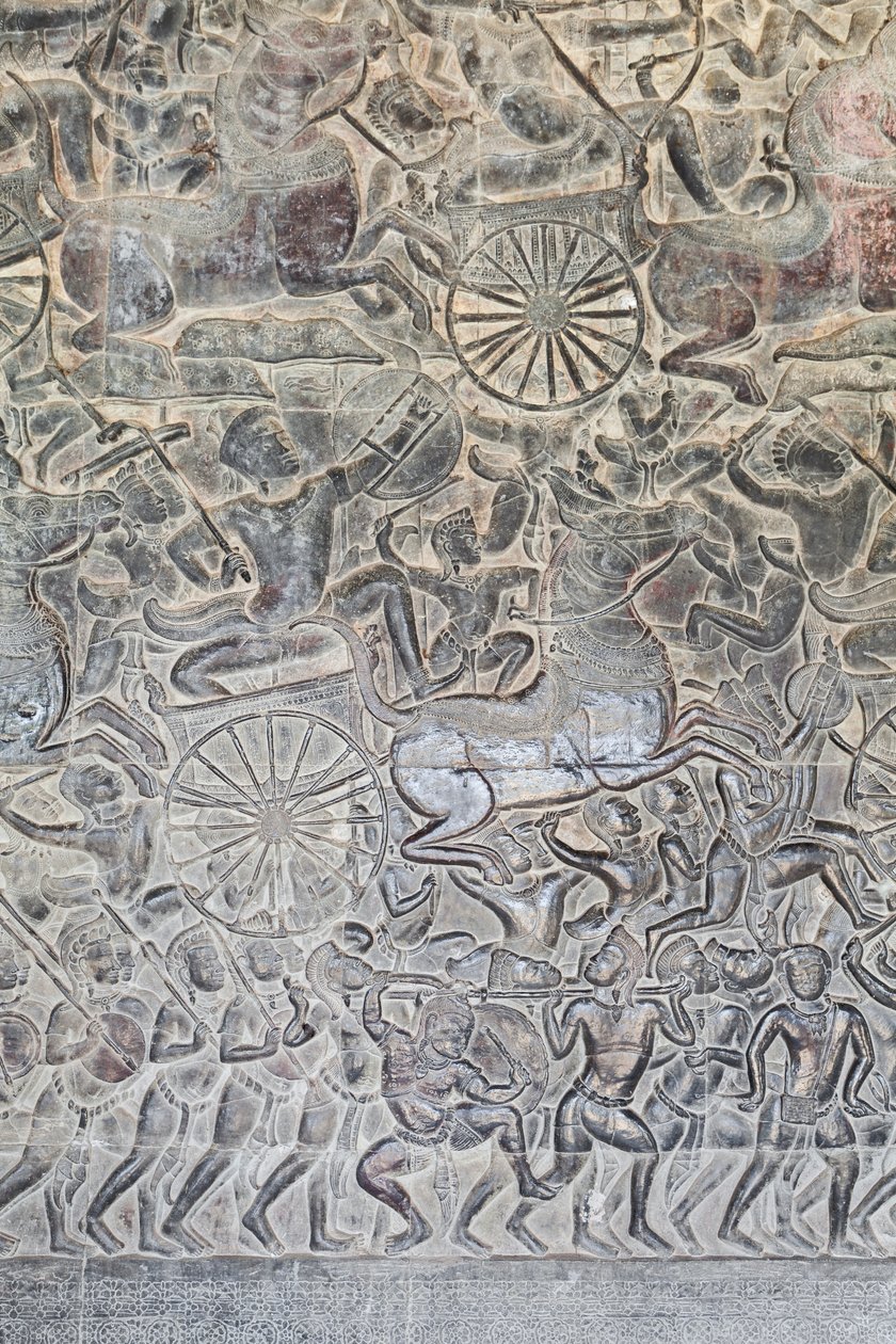 Bas domborművek a kambodzsai Angkor wat északi galériáján alkotó: Unbekannter Künstler