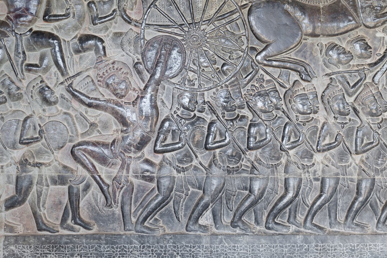 Bas domborművek a kambodzsai Angkor wat északi galériáján alkotó: Unbekannter Künstler