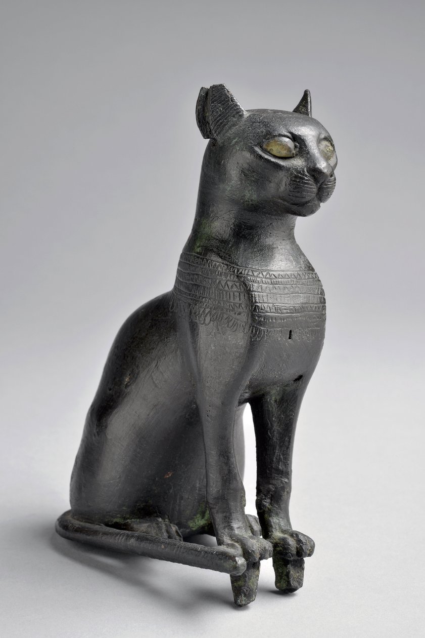 Bastet. Bronz szoborforma (fém). Alacsony korszak (i.e. 750-332) Egyiptom - Méret cm 13 - Leltári szám: 735, Musee d