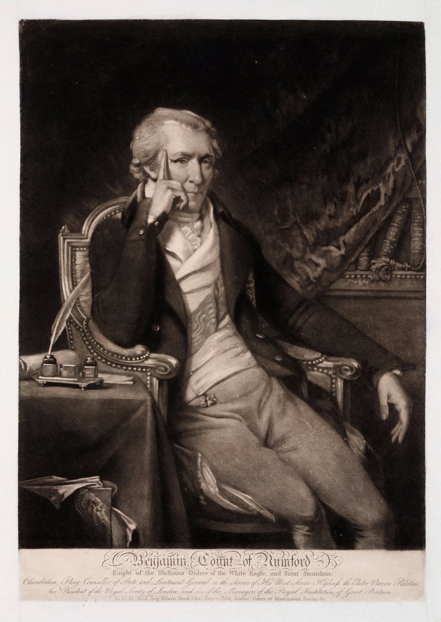 Benjamin Thompson, Rumford gróf, amerikai adminisztrátor, 1810 körül alkotó: Unbekannt