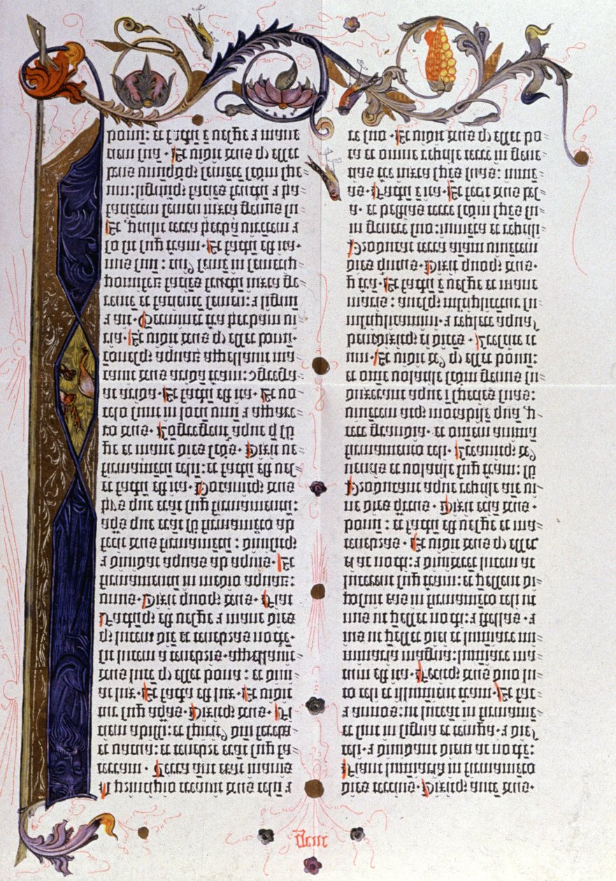 Biblia oldal 36 sor Gutenbergből, Mainzból alkotó: Unbekannter Künstler