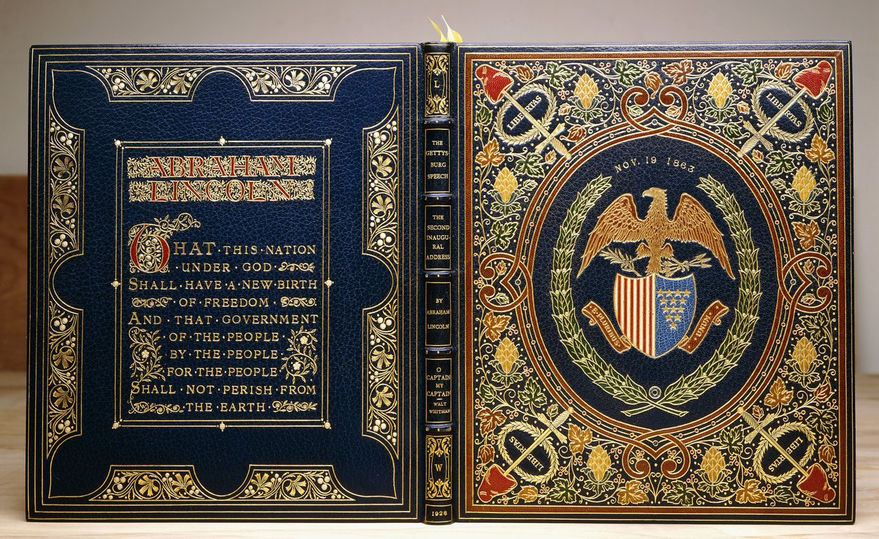 „A gettysburgi beszéd és a második beiktatási beszéd, 1928” című könyv bekötése alkotó: Unbekannt