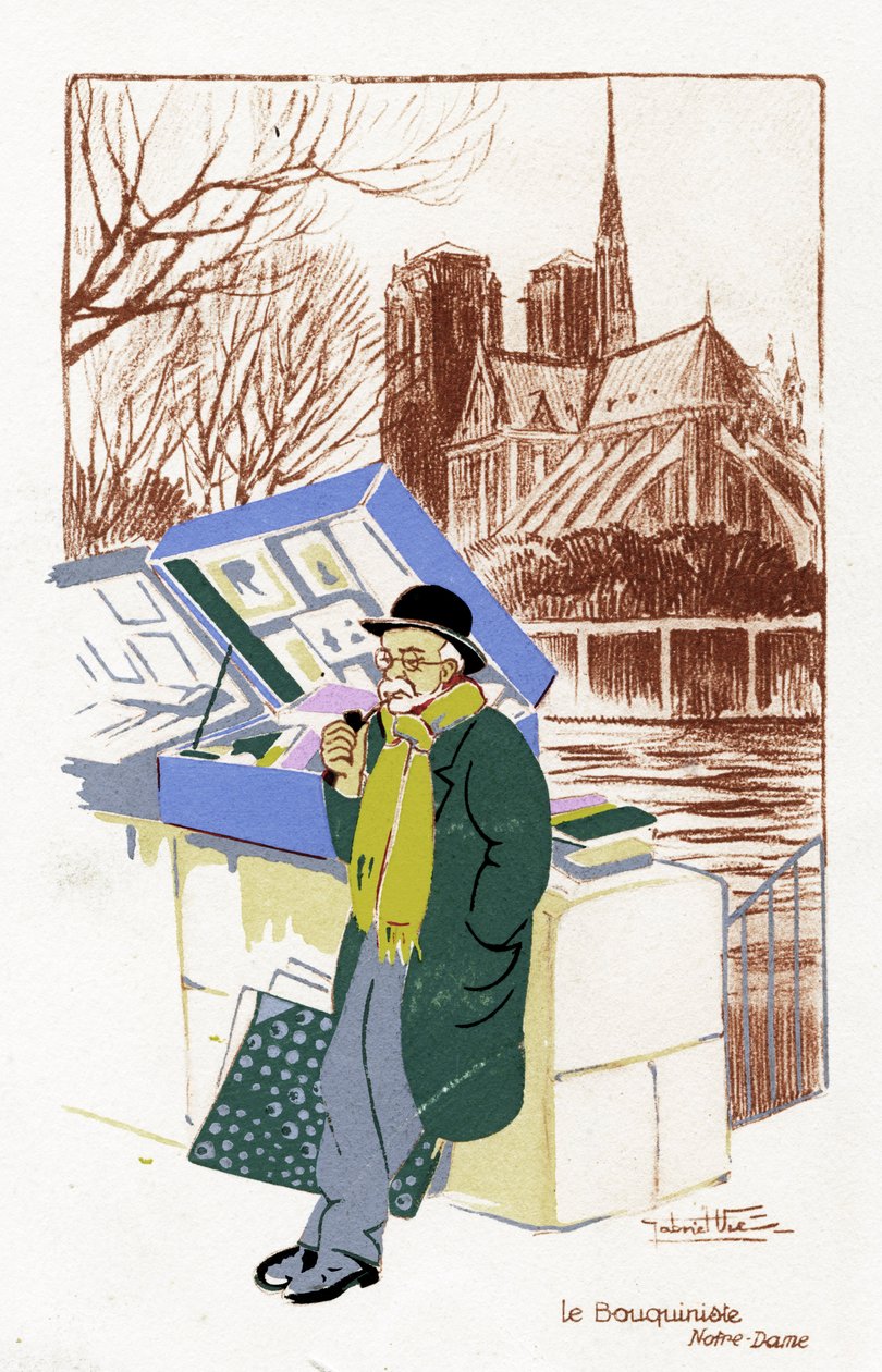 Könyvárus ("Le Bouquiniste"), Párizs, 1900 körüli évek alkotó: Unbekannter Künstler