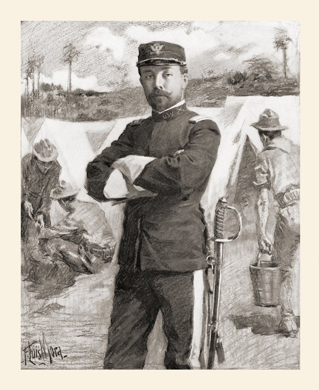 Frederick Funston dandártábornok, a 20. Kansas Volunteers-től, miután előléptették Frederick N. Funston bátorságáért alkotó: Unbekannt