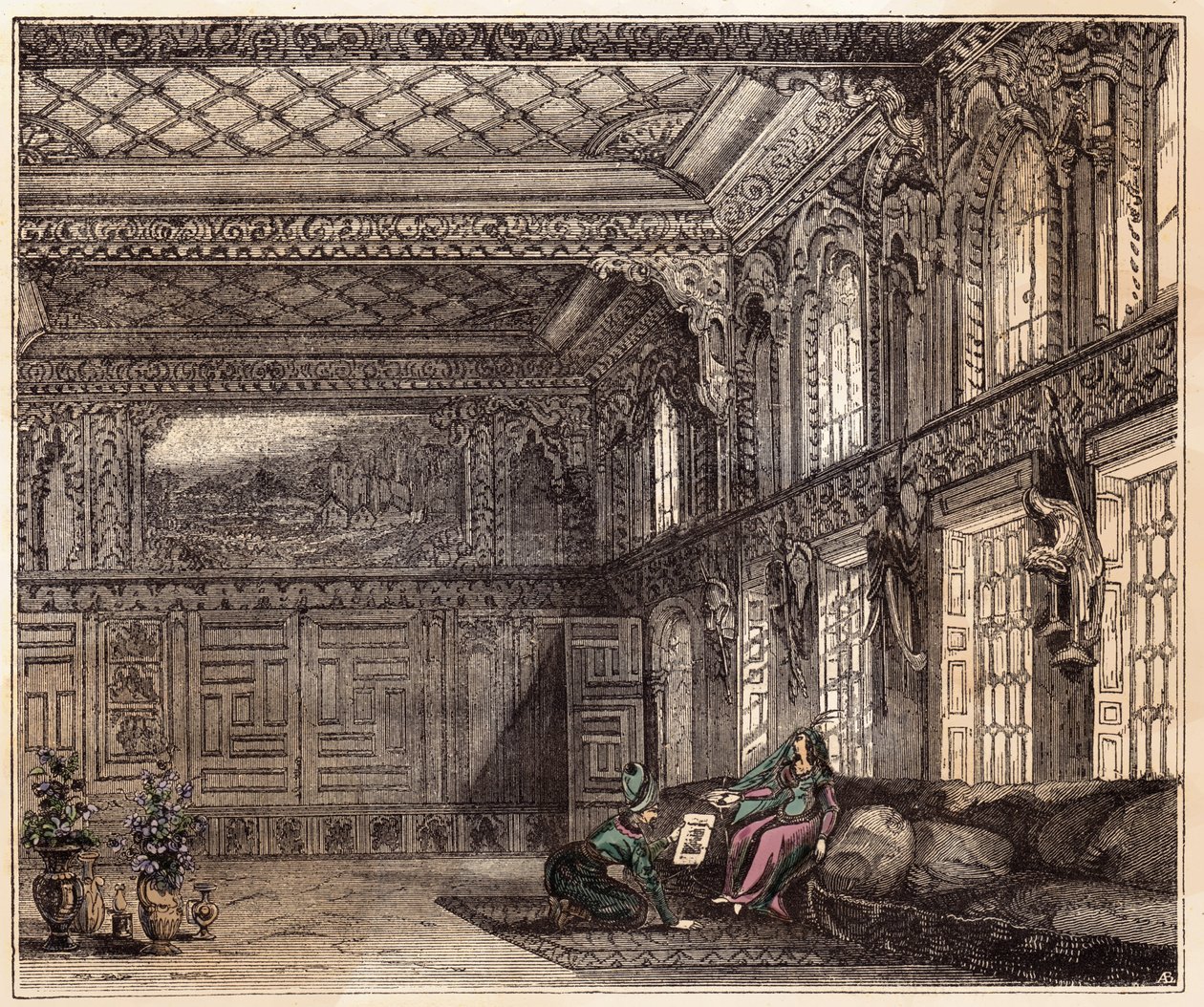 Lady Mary (Marie) Wortley Montagu (Wortley-Montagu) (1689-1762) brit írónő keleti ruhába öltözve arabul tanult 1717-es törökországi tartózkodása alatt. 19. századi metszet alkotó: Unbekannter Künstler
