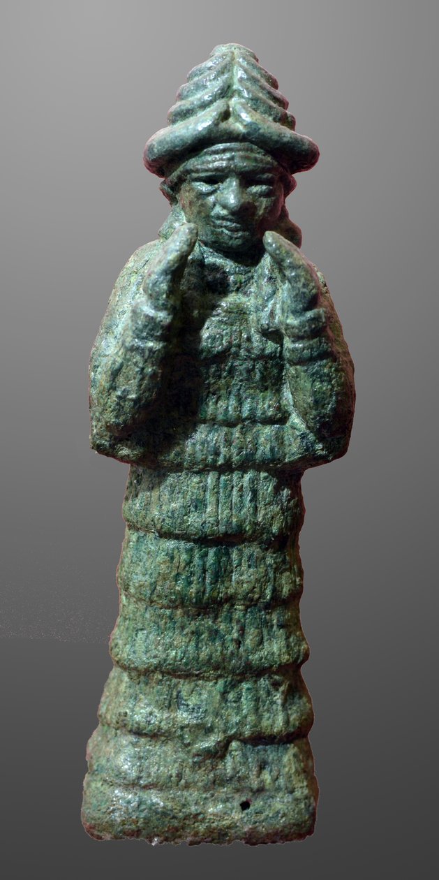LAMA védőistennő bronz figurája, Mezopotámia Kr.e. 2035-1794 alkotó: Unbekannt