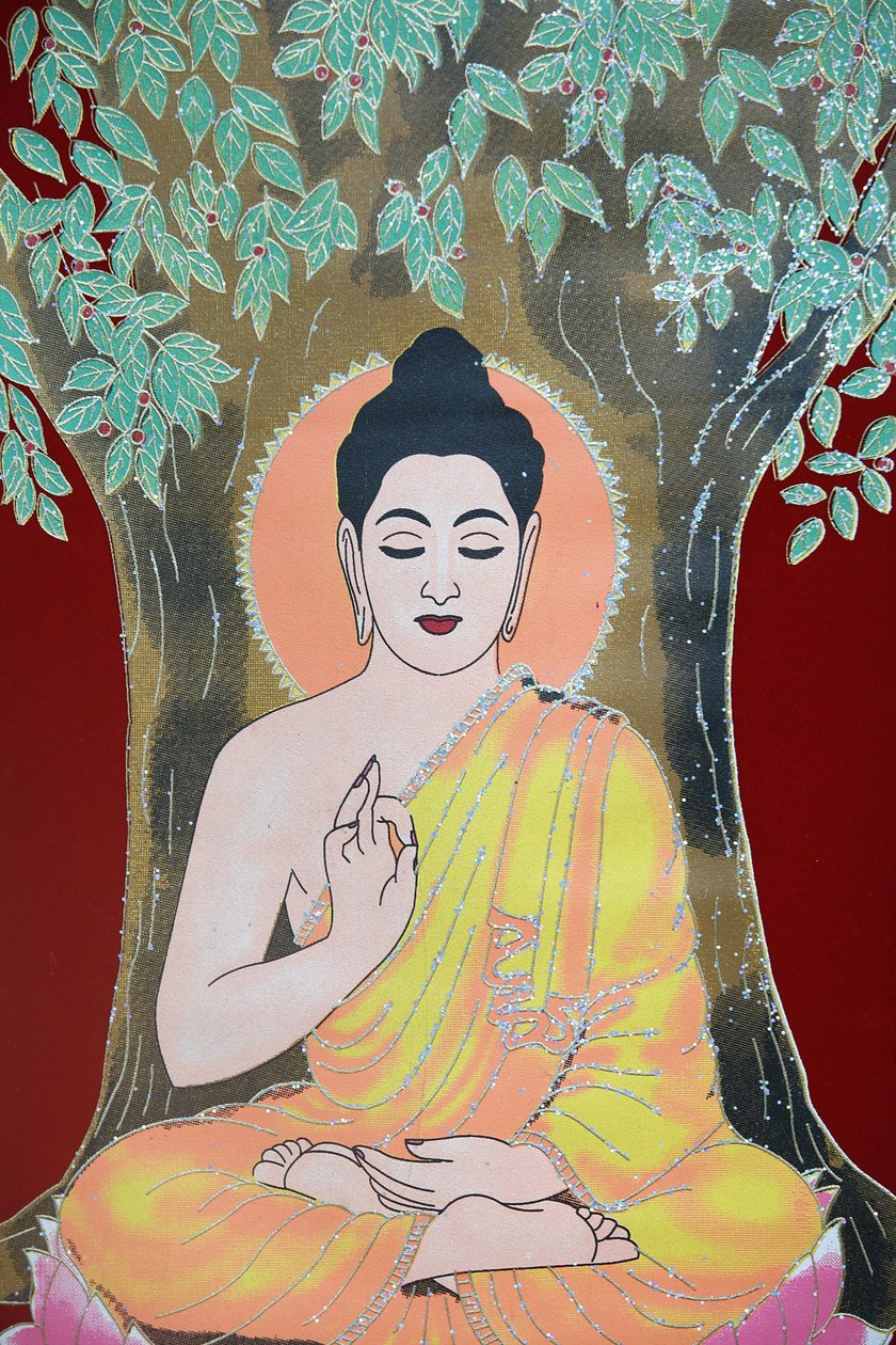 Buddha áldást ad. Thangka, Katmandu, Nepál alkotó: Unbekannt