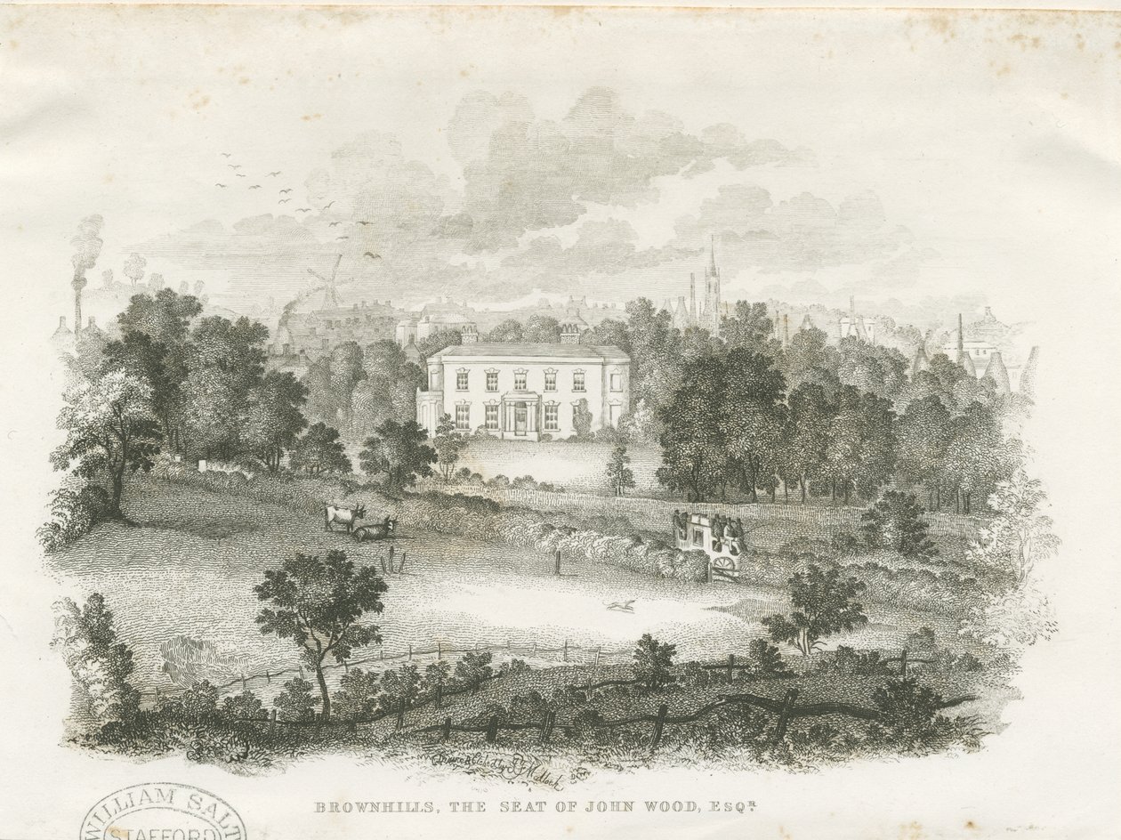 Burslem – "Brownhills" House: metszet, és [?XIX. század] alkotó: Unbekannt