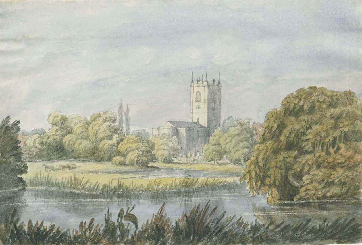 Burton-upon-Trent - "Régi" templom: akvarell festmény, nd [?XIX. század] alkotó: Unbekannt