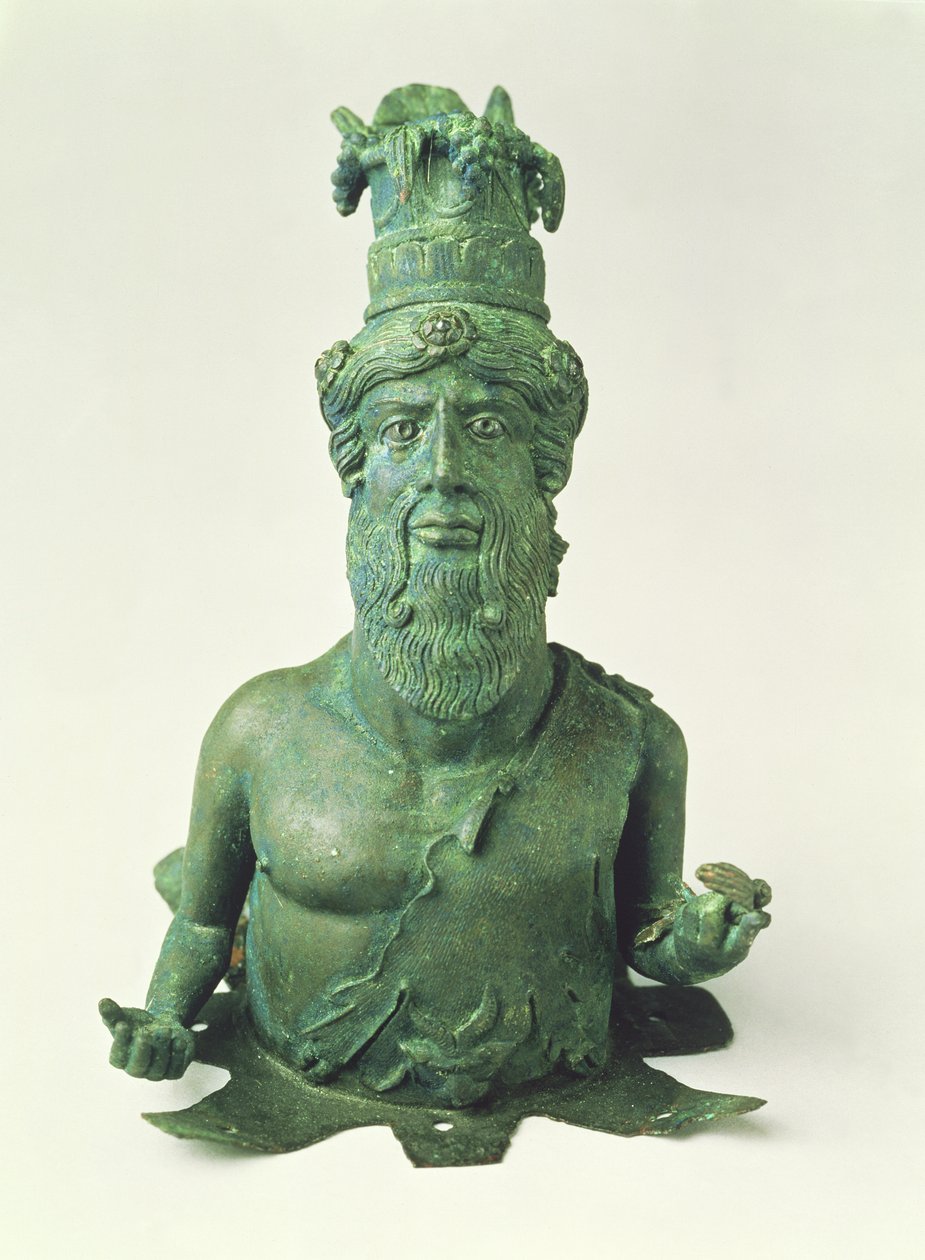 Dionüszosz-Sabazius mellszobra, Pompeiiből, Kr.e. 2. század vége (bronz) alkotó: Unbekannt