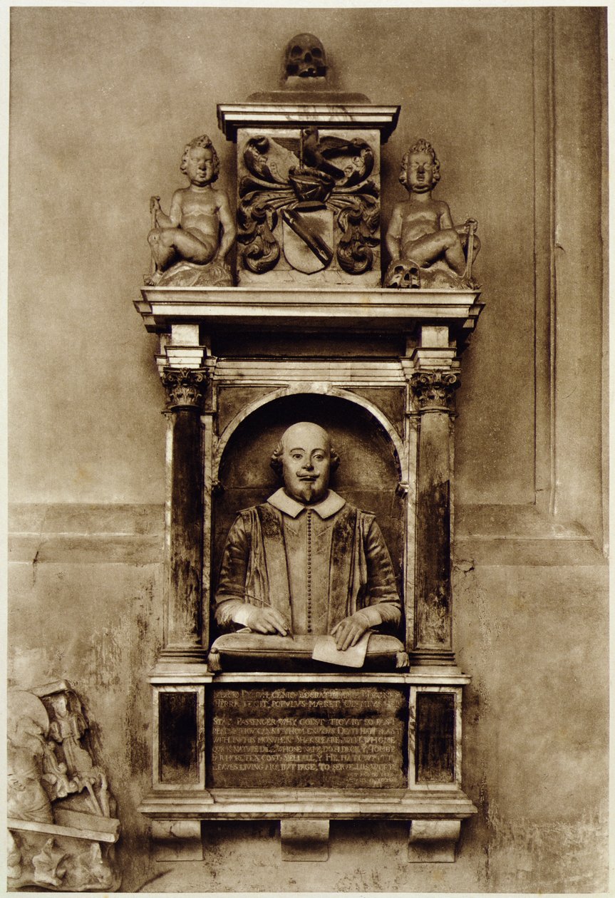 William Shakespeare (1564-1616) mellszobra és felirat (f/w fotó) alkotó: Unbekannt