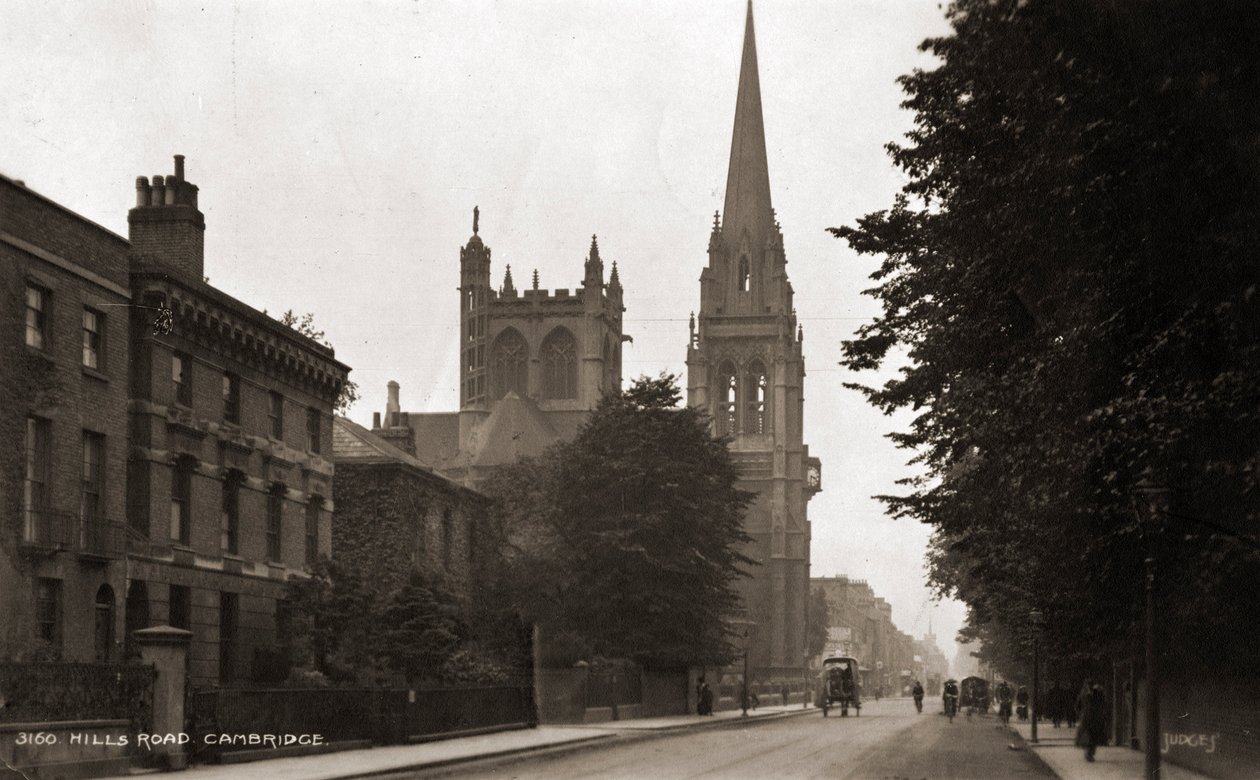 Cambridge - mutatja a Hills Roadot az 1900-as évek elején (képeslap0 alkotó: Unbekannter Künstler