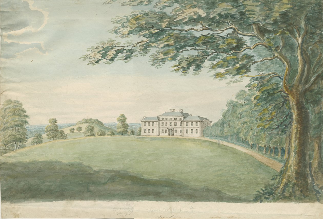 Canwell Hall: akvarell festmény, nd [?XVIII. század] alkotó: Unbekannt