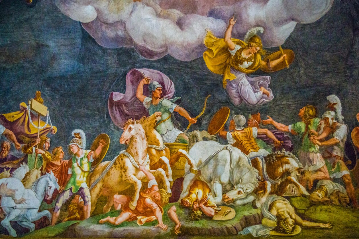 Mennyezetfestés Palazzo Ducale, Királyi Palota, Castel San Giorgio, Mantova, Lombardia, Olaszország, Európa (fotó) alkotó: Unbekannter Künstler
