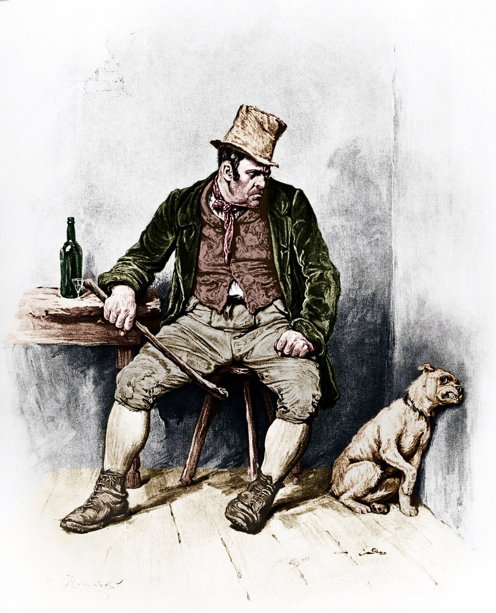 Charles Dickens "Oliver Twist": Bill Sykes portréja 1812. február 7. - 1870. június 9. Illusztráció: Frederick Barnard (angol illusztrátor 1846-1896) alkotó: Unbekannt