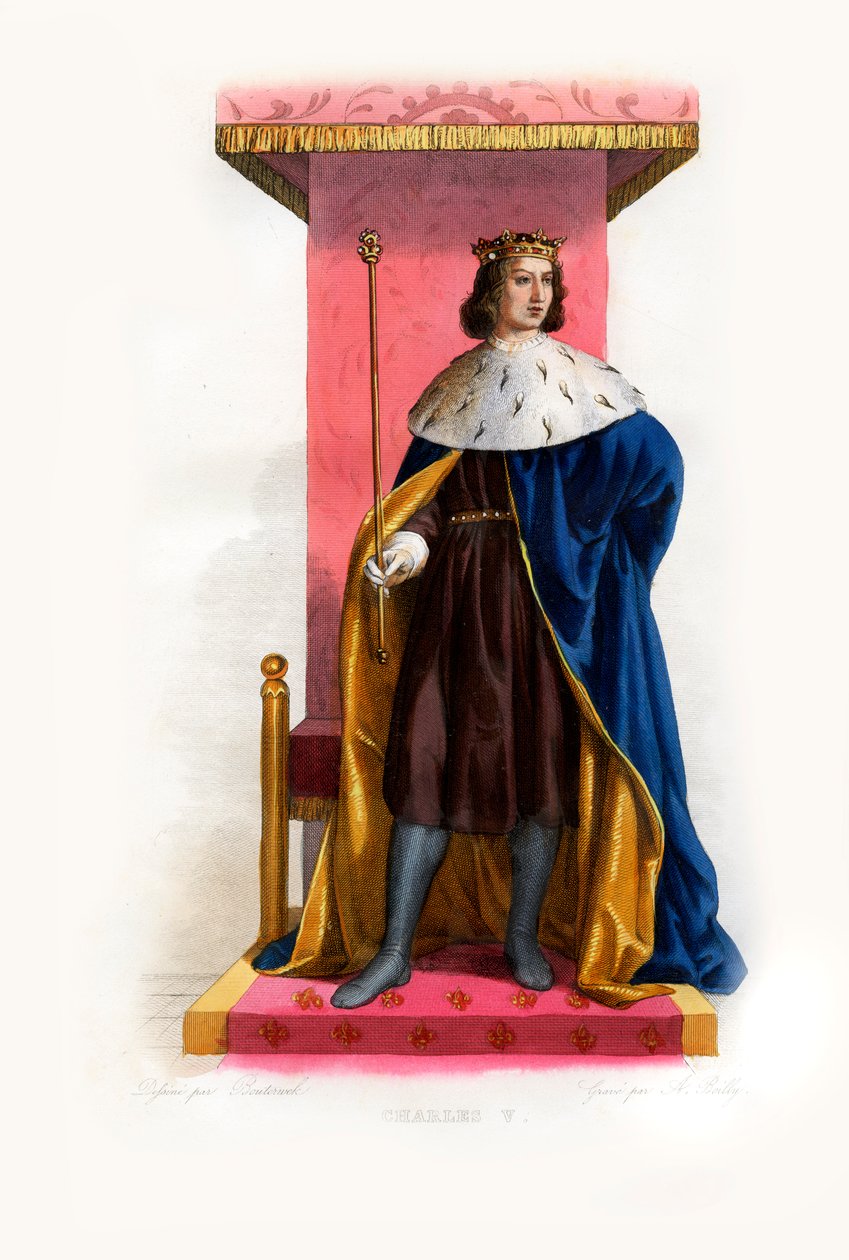 V. Károly francia Bölcsnek nevezett, 1844 körül (metszet) alkotó: Lancelot Volders