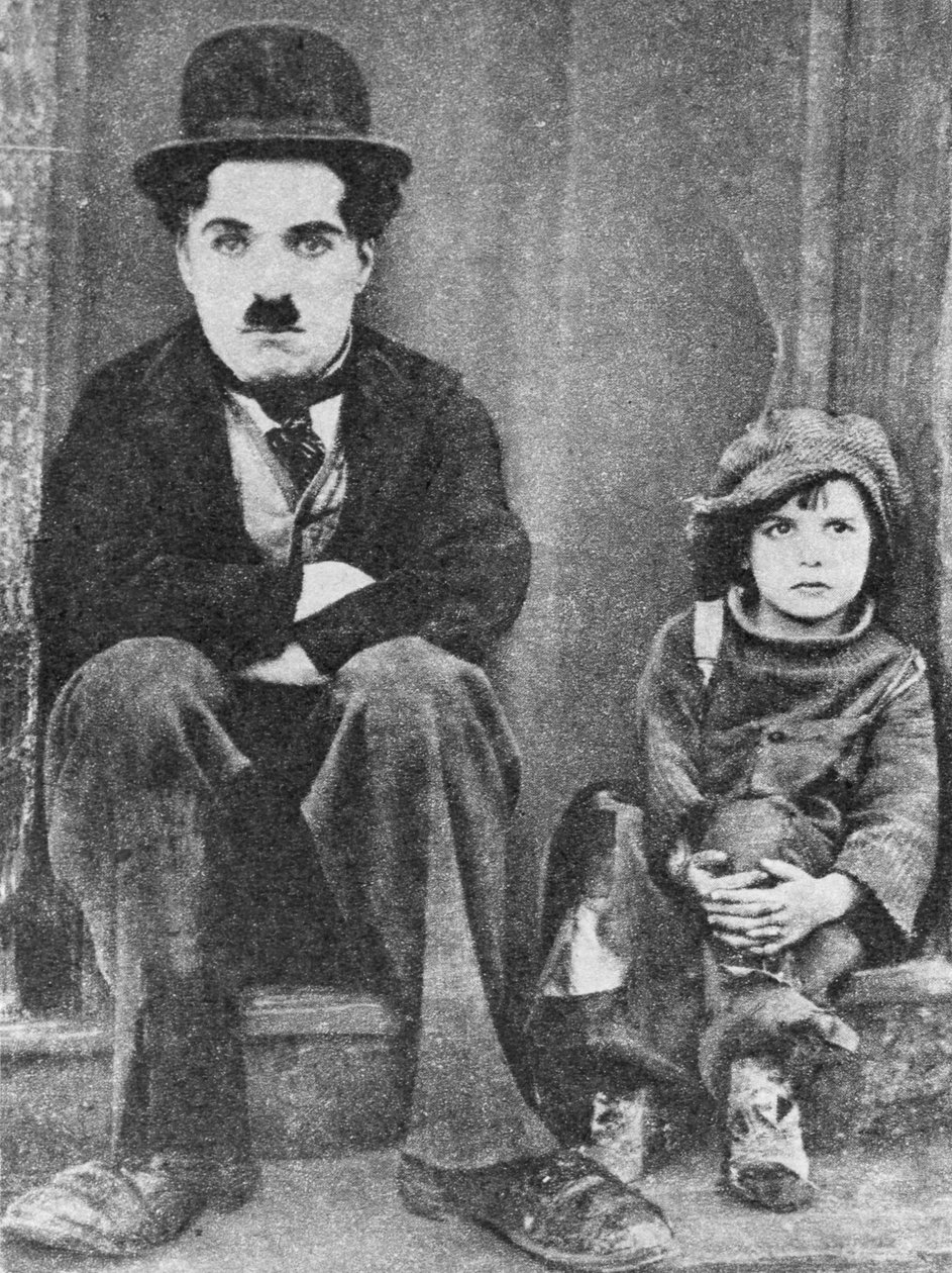 Charlie Chaplin és Jackie Coogan a The Kidben (f/w fotó) alkotó: Unbekannt