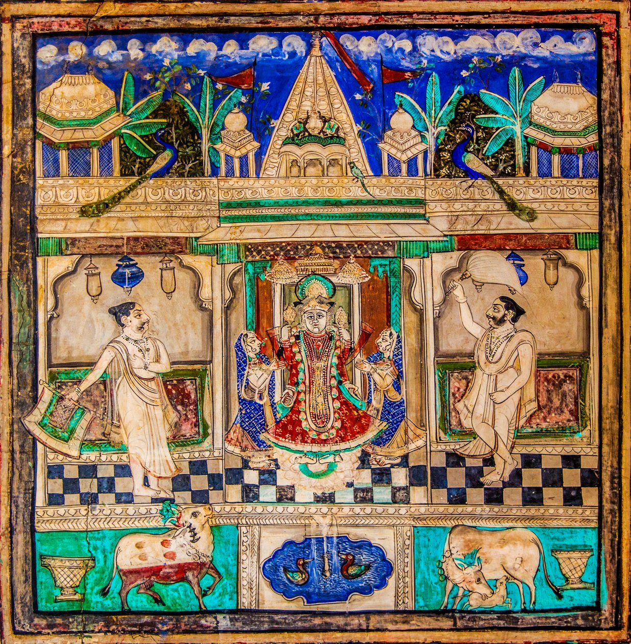 Chittra Sala udvar virtuóz szép festményekkel, Taragarh-erőd, Bandi, Bandi, Rajasthan, India, Ázsia (fotó) alkotó: Unbekannter Künstler
