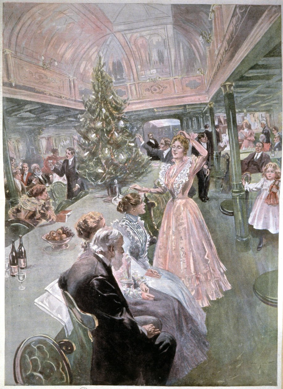 Karácsony este egy sétahajón, 1900 körül (illusztráció) alkotó: Unbekannter Künstler