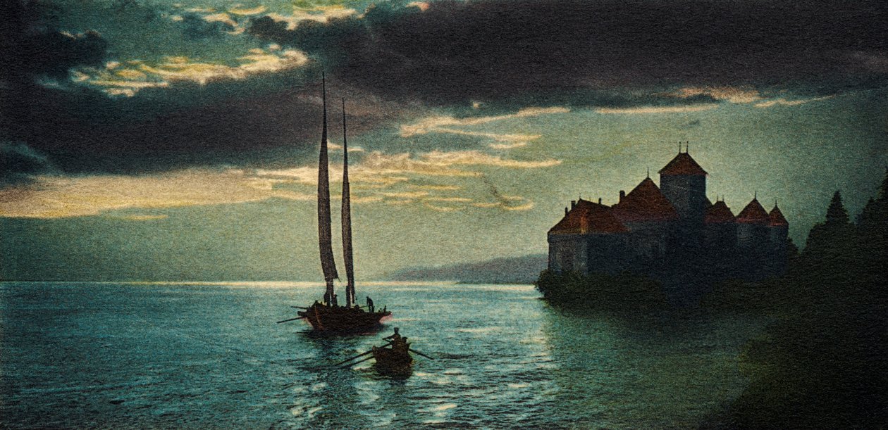 Château de Chillon - a kastély a Genfi-tónál (Montreux közelében) (képeslap) alkotó: Unbekannter Künstler