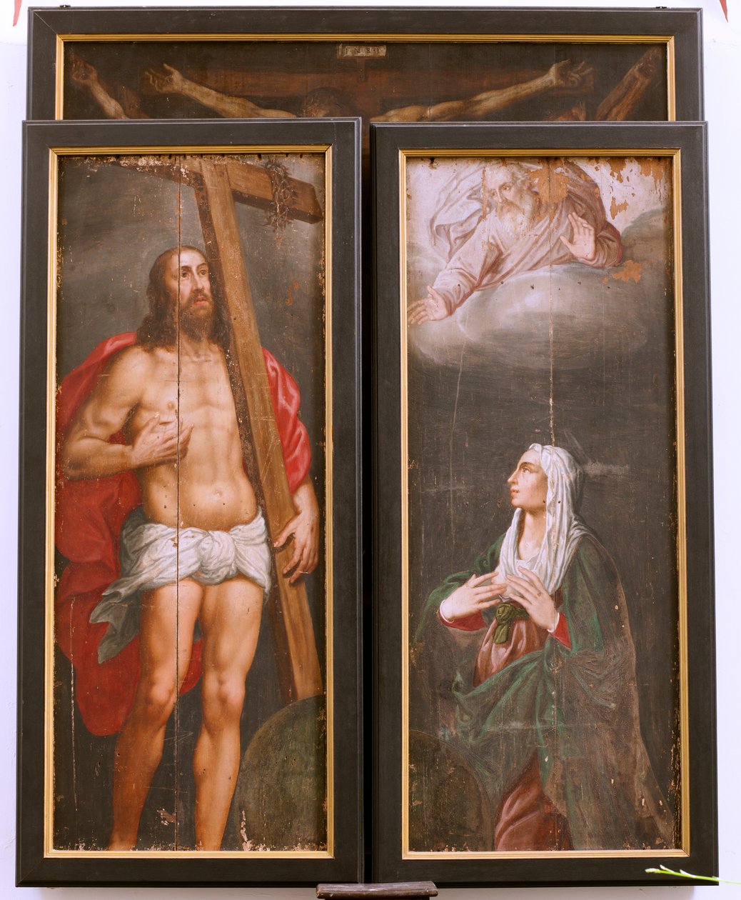 Templom (Eglise Saint-martin). Belső. Triptich. A keresztre feszítés. alkotó: Unbekannter Künstler