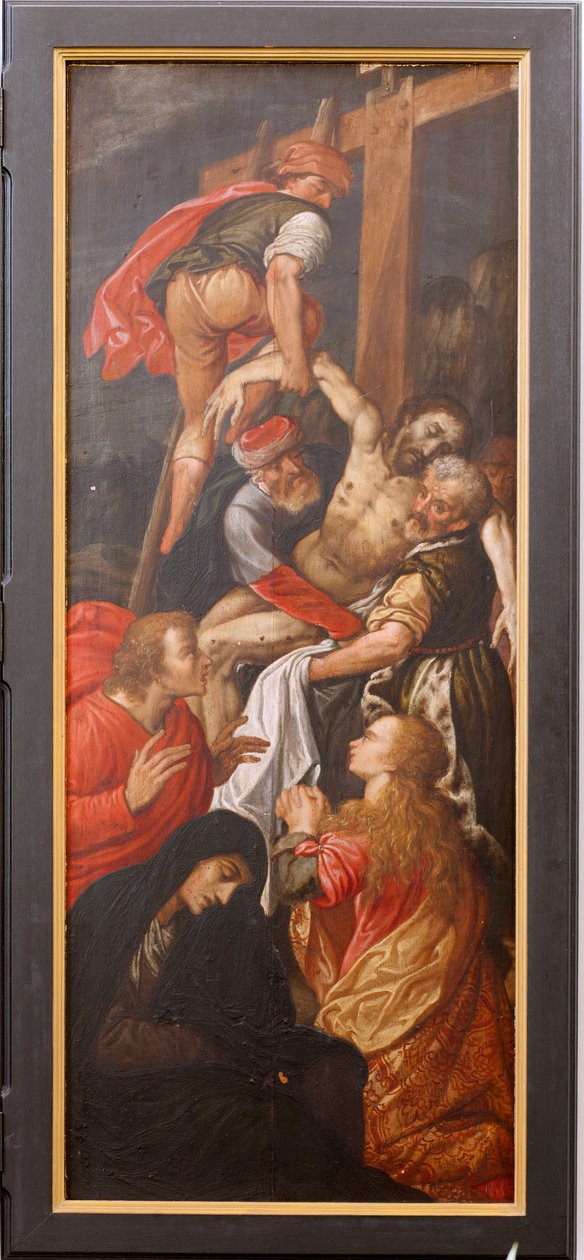 Templom (Eglise Saint-martin). Belső. Triptich. A keresztre feszítés. alkotó: Unbekannter Künstler