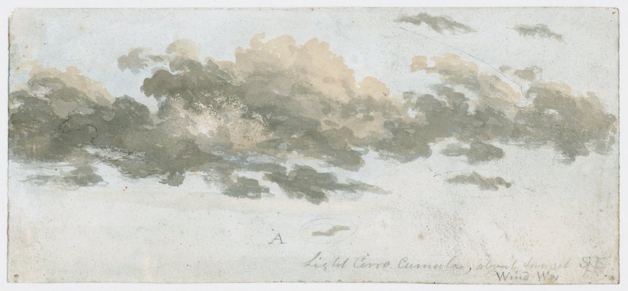 Cirrocumulus, felhő tanulmány, 1803-1811 körül alkotó: Unbekannter Künstler