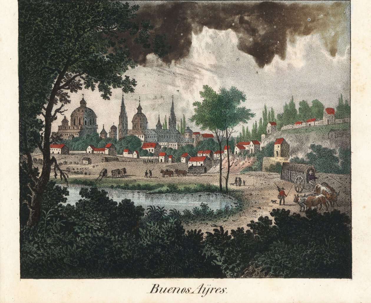 Városnézés Buenos Aires (Argentína). Friedrich Wilhelm Goedsche (1785-1863) "Galerie complete en tableaux fideles des peuples d