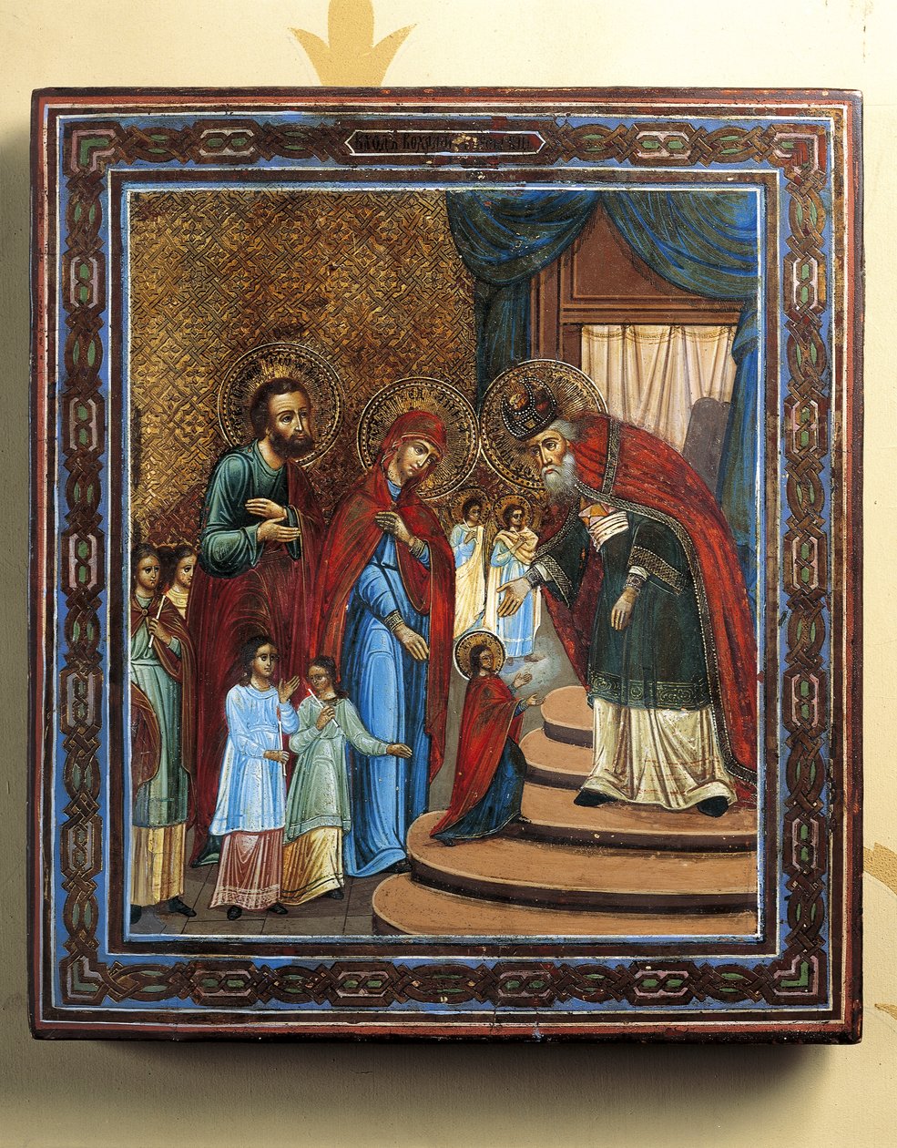 Közeli kép a festményekről a falon, Ooidonk kastély, Deinze, Belgium alkotó: Benjamin Baud
