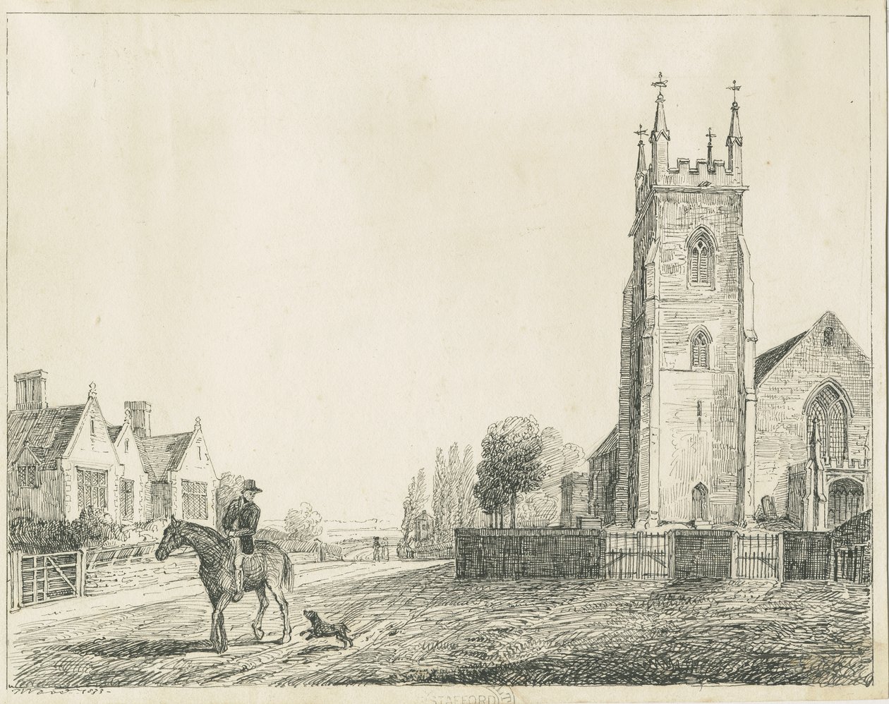 Colwich templom: tollvázlat, 1833 alkotó: Unbekannt