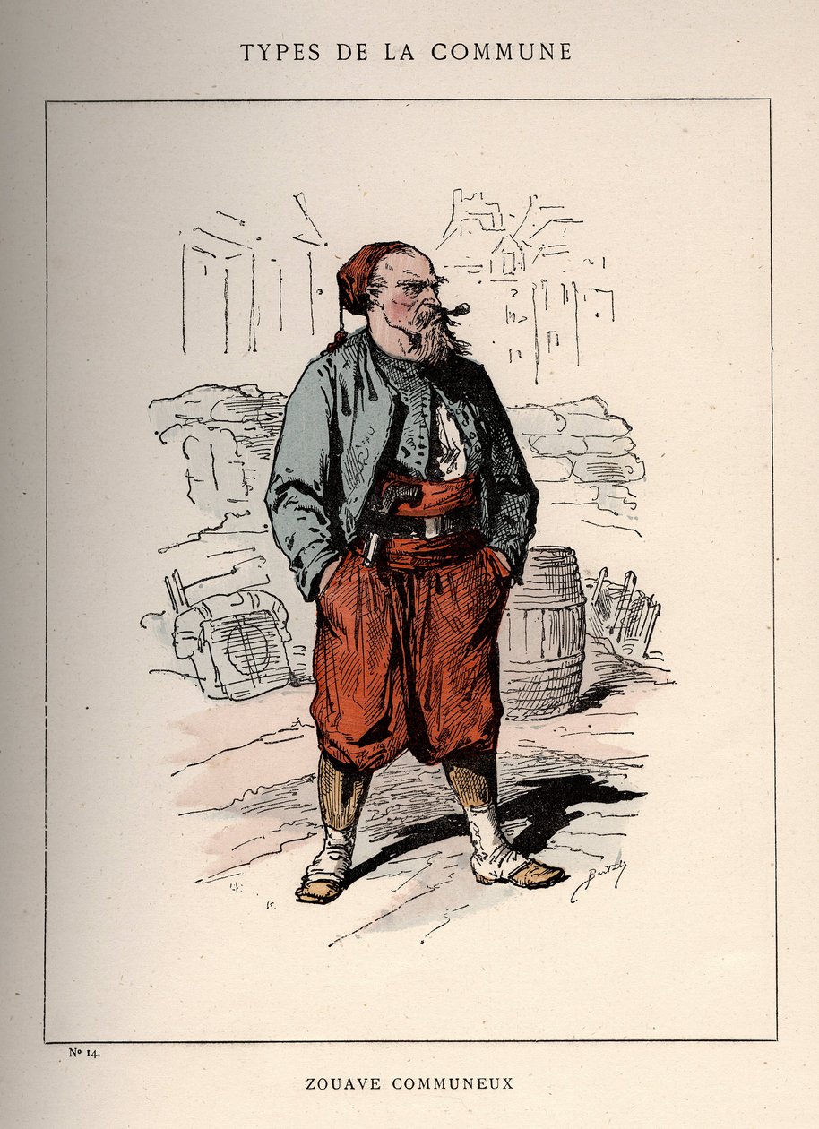 Paris Commune: ZOUAVE COMMUNIEUX (14) jelmeze a Les Communeux-ban alkotó: Unbekannt