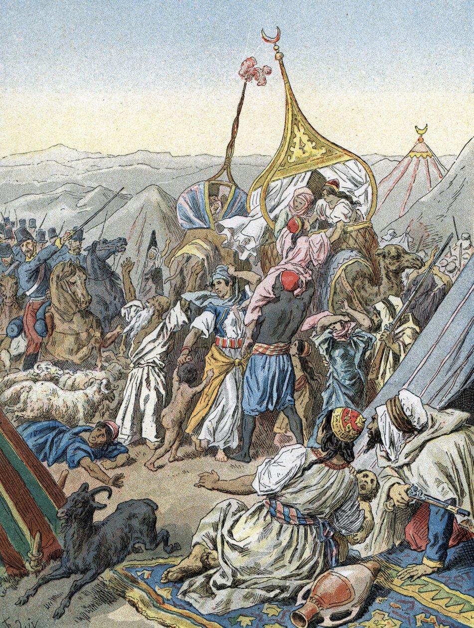 Algéria meghódítása Franciaország által: Aumale hercege elfoglalja Abd-el-Kader szmalahát Taguinban (1843) alkotó: Unbekannter Künstler