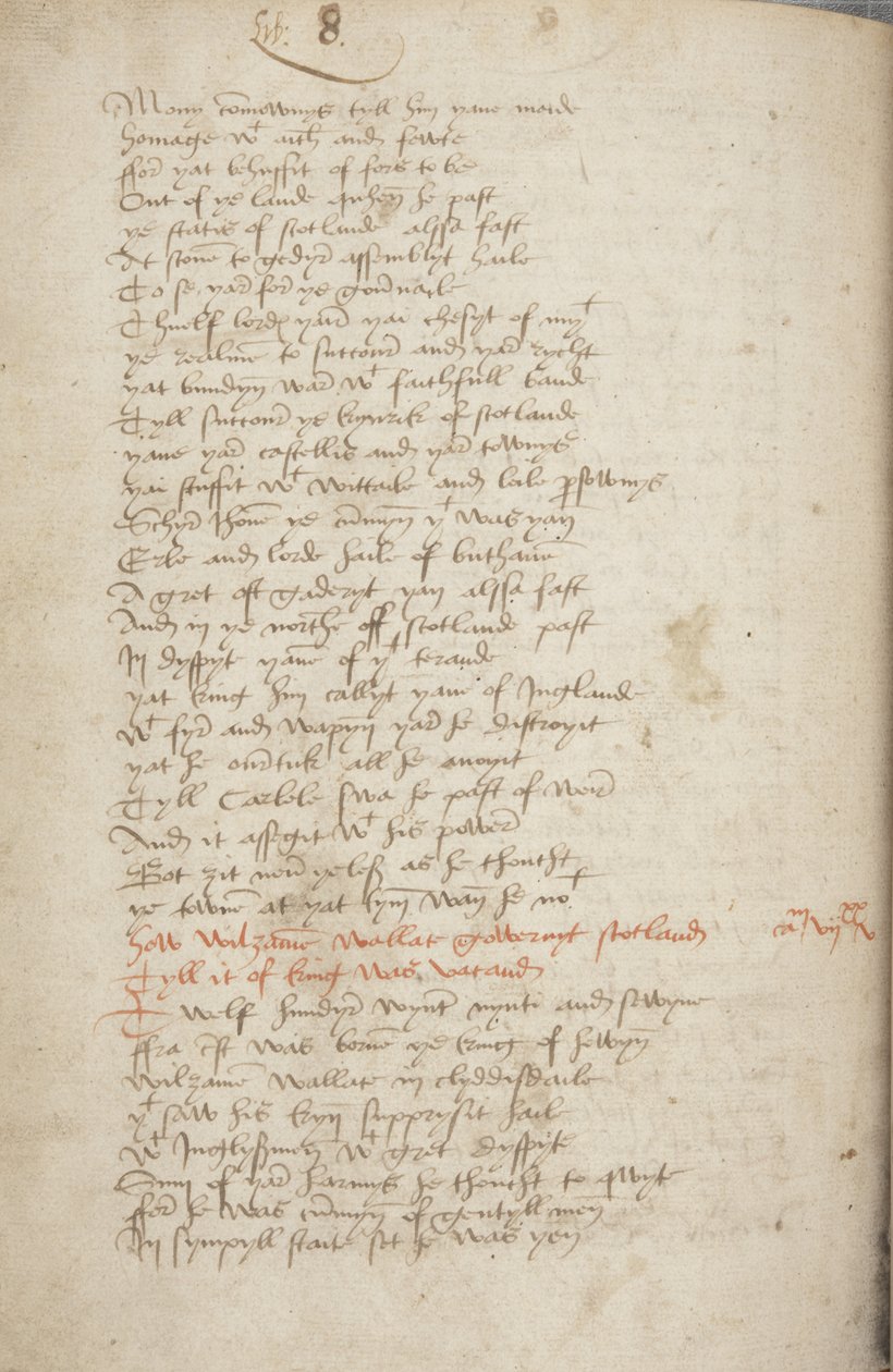 A wyntouni Andrew Krónika másolata, Fol 319 verso, részlet, 1550 körül (tinta papíron) alkotó: Unbekannt