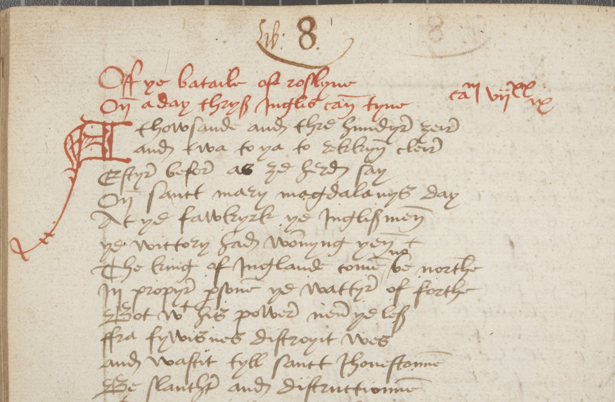 A wyntouni Andrew Krónika másolata, Fol 325 verso, részlet, 1550 körül (tinta papíron) alkotó: Unbekannt