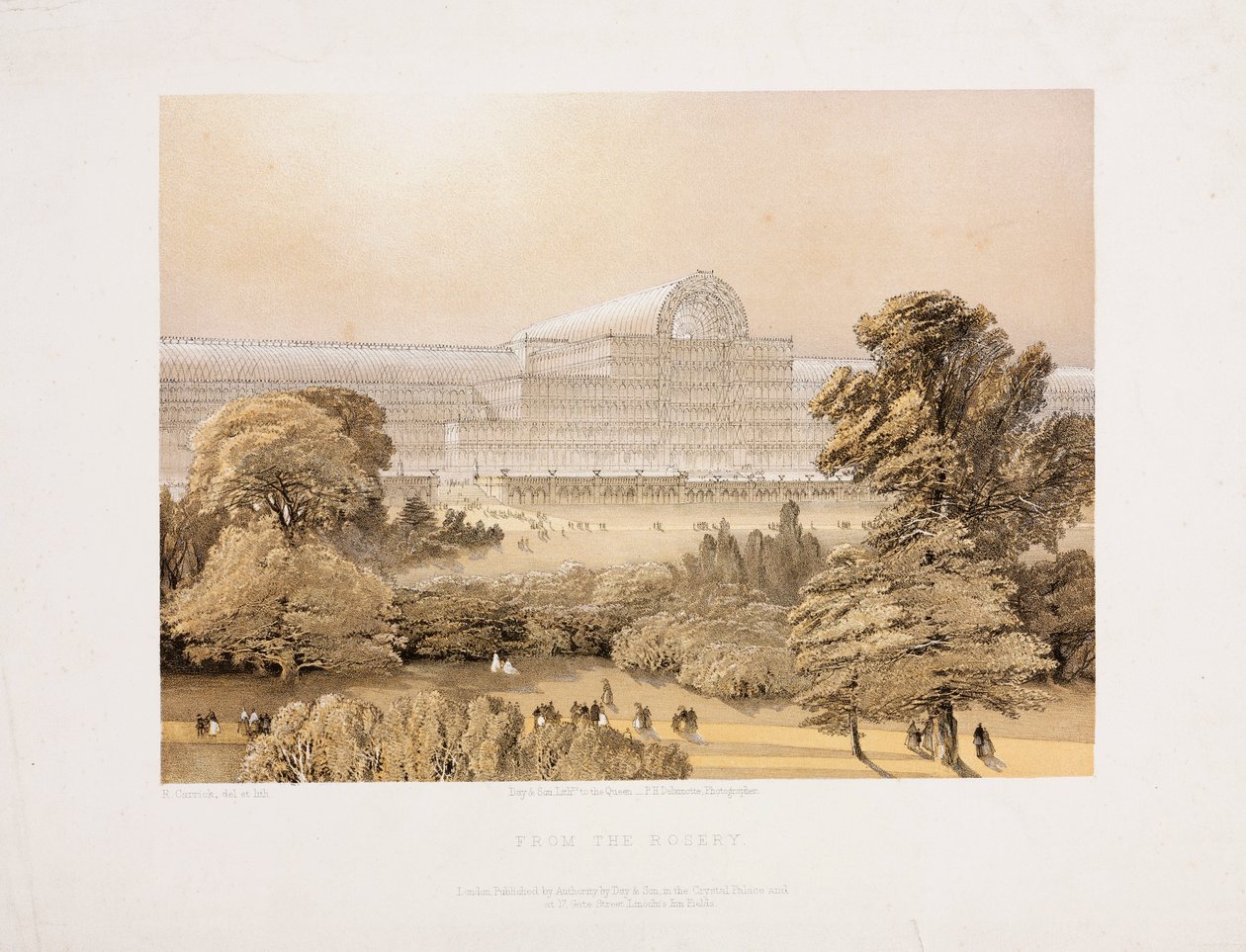 Kristálypalota, Nagy kiállítás utáni The Crystal Palace from the Rosery, c 1855 alkotó: Unbekannter Künstler