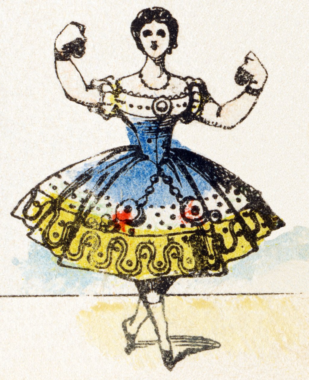 D - Danseuse - Ábécé - Gyermek szórakozás - Kép epinal, népszerű sorozat 1890 körül (illusztráció) alkotó: Unbekannt