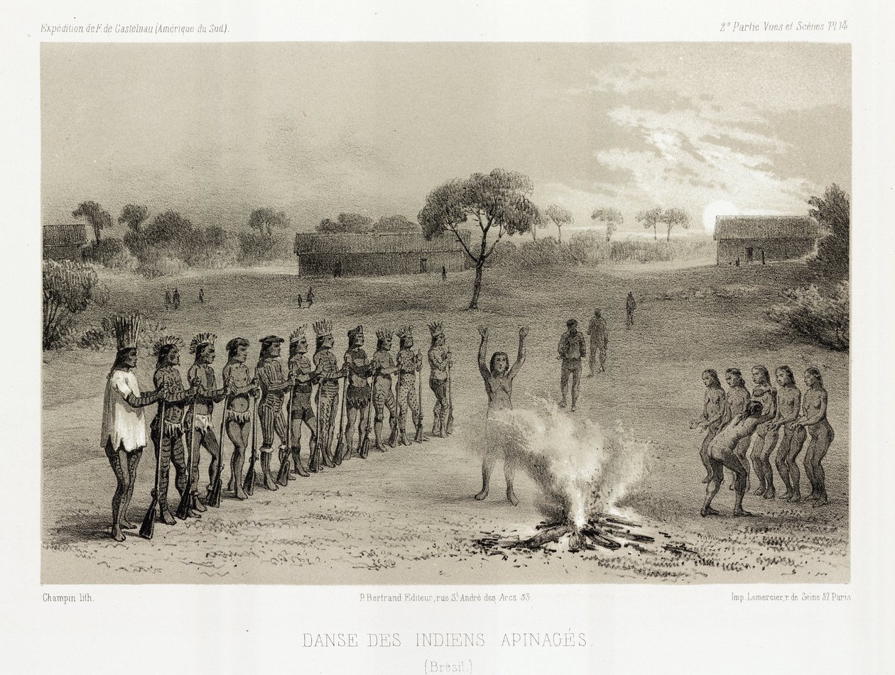 Apinage indiánok tánca, Brazília, 1843-1847 alkotó: Unbekannt