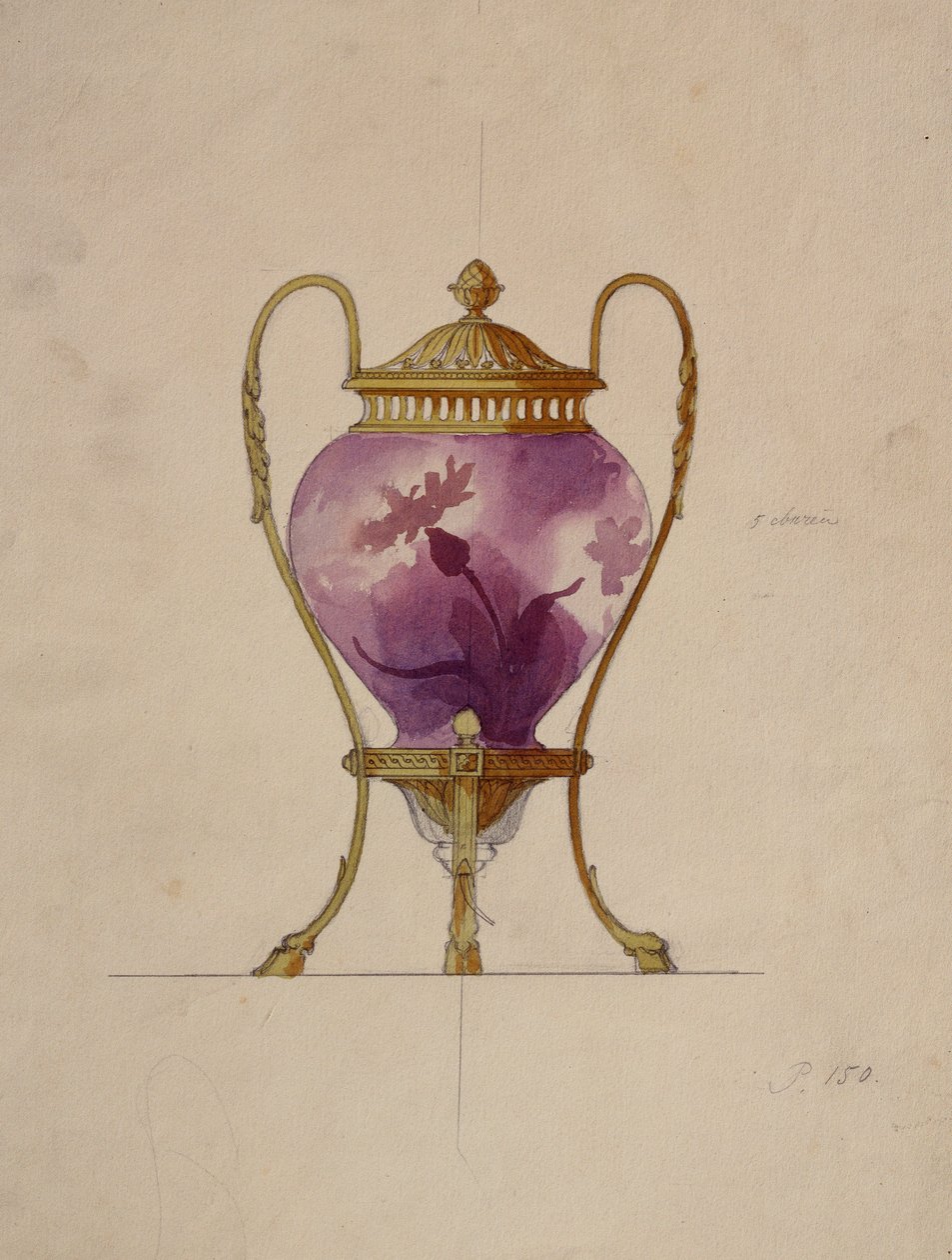 Dizájn egy szecessziós üveg parfümhöz, Carl Faberge házához alkotó: Unbekannt