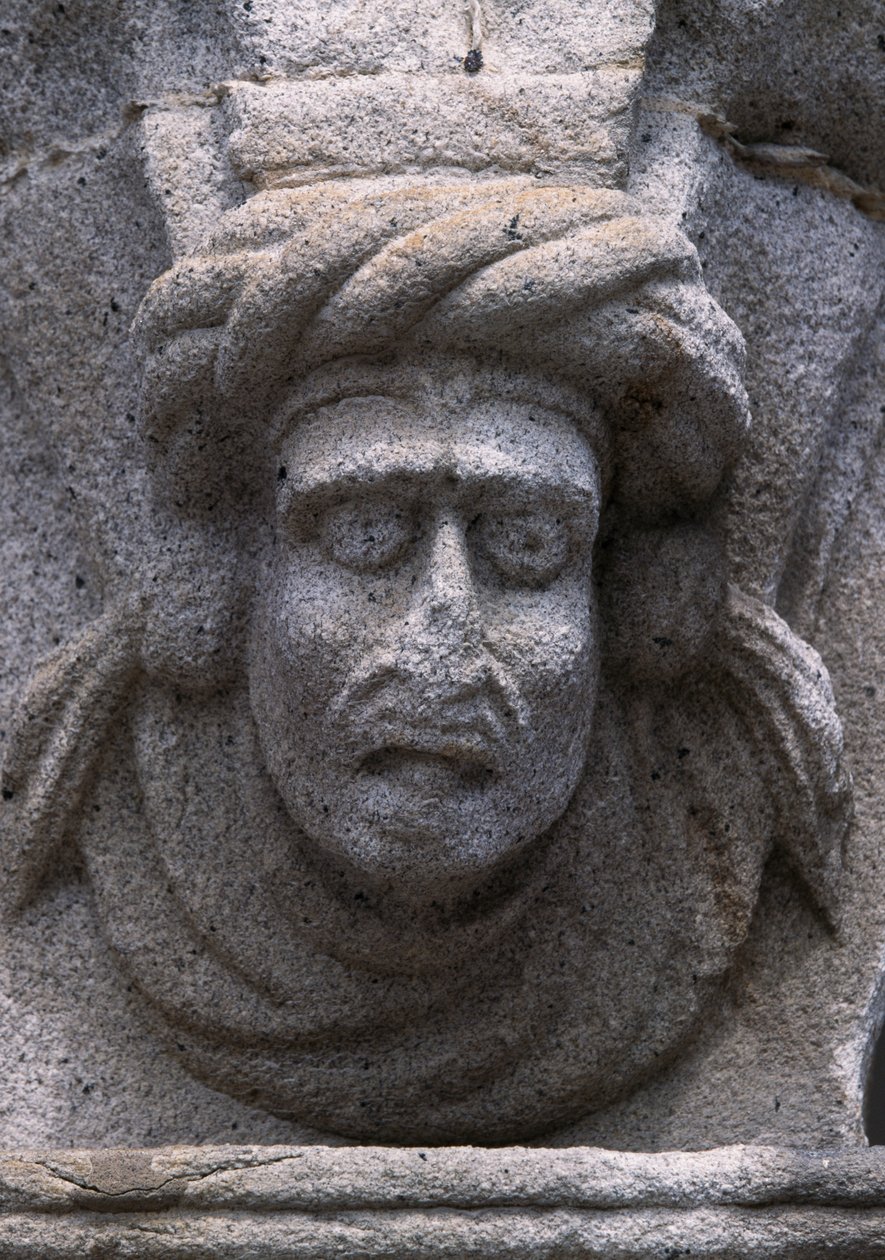 Egy fríz részlete egy történelmi épületen a Köztársaság téren (Praca da Republica) Viana do Castelóban. Portugália alkotó: Benjamin Baud
