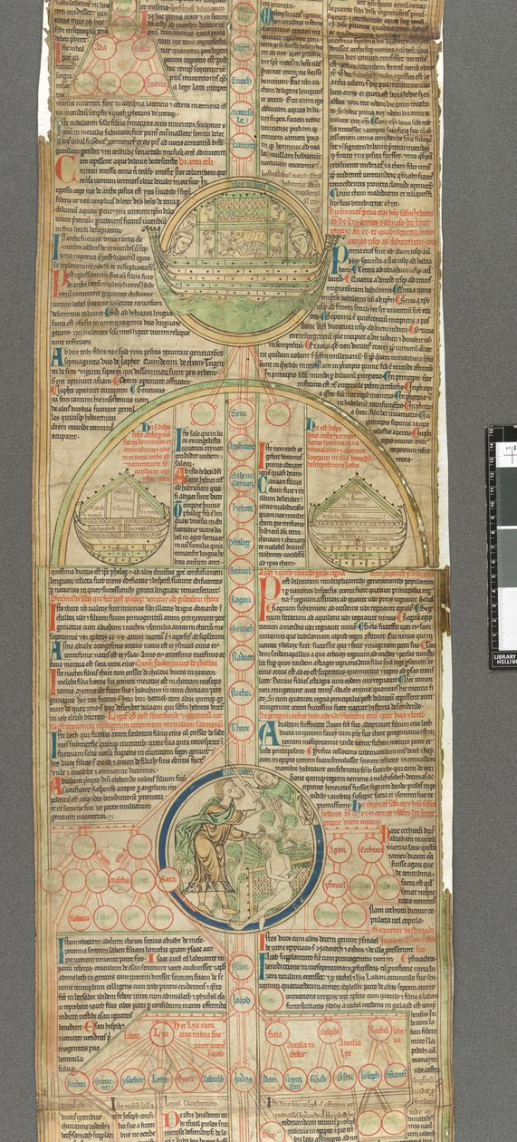 Részlet egy körlevélből Poitiers Péter, Compendium historiae in genealogia Christi (pergamen) alkotó: Unbekannter Künstler