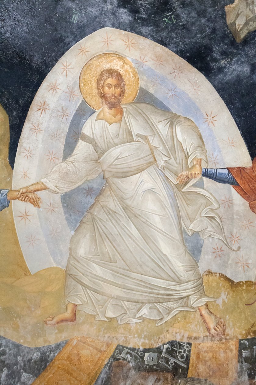 Részlet az Anastasis freskóról, a Chora-i Szent Megváltó-templom, Parekklesion alkotó: Unbekannter Künstler