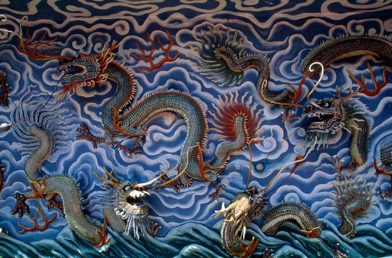 Sárkányok, Haw Par Villa (Tiger Balm Garden), kínai mitológián és legendákon alapuló vidámpark, Szingapúr, Szingapúri Köztársaság alkotó: Benjamin Baud