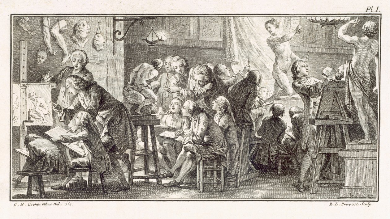 Rajzóra, illusztráció a „Tudományok szótárából”, M. de Lande, 1770 körül (litho) alkotó: Unbekannt