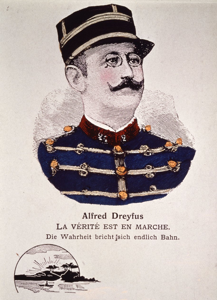 Dreyfus-ügy : az igazság fut, 20. század eleje (metszet) alkotó: Unbekannter Künstler
