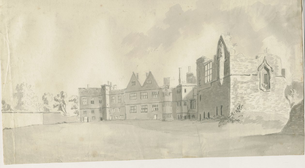 Dudley kastély – The Keep: szépia mosórajz, nd [c 1790] alkotó: Unbekannt