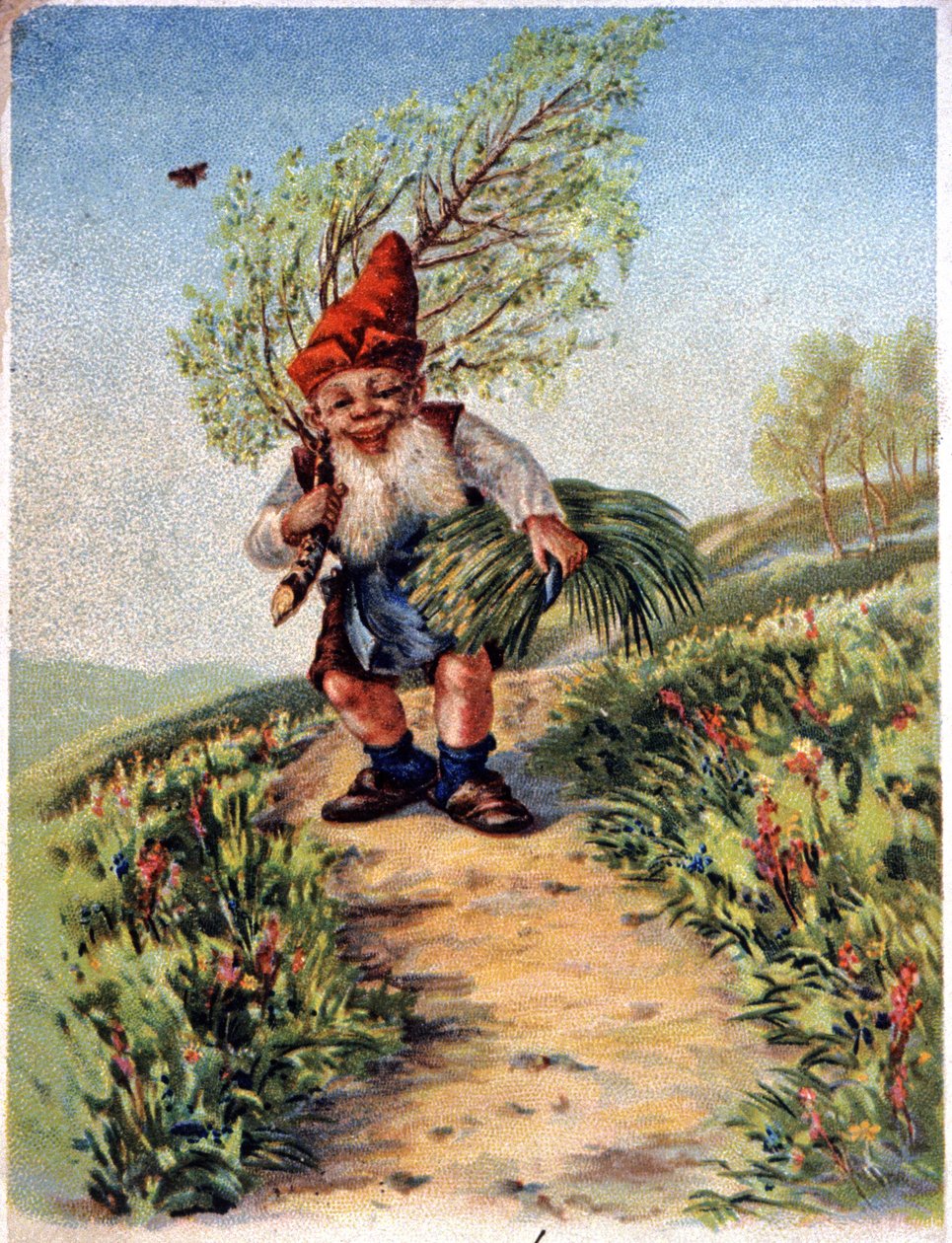 Szedésből hazatérő törpe, 1900 körül (képeslap) alkotó: Unbekannter Künstler